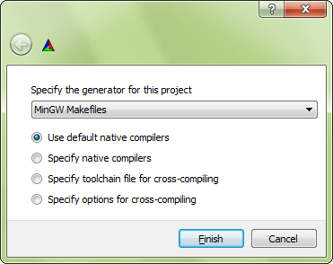 Screenshot of the generator selection dialog box